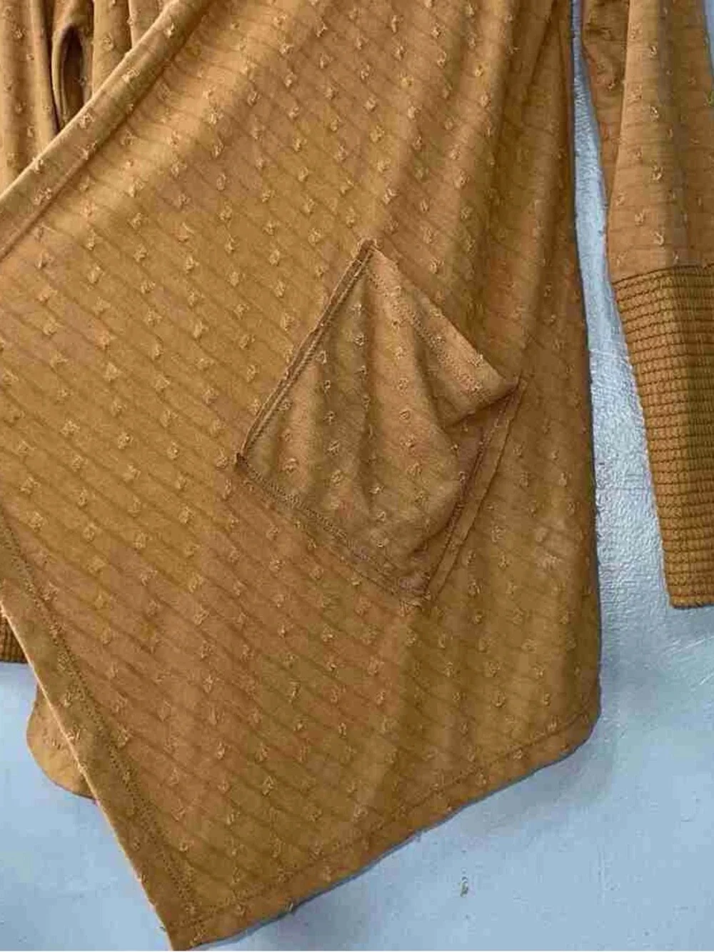 Miss Me Mustard Hooded Open-Front Drape Cardigan